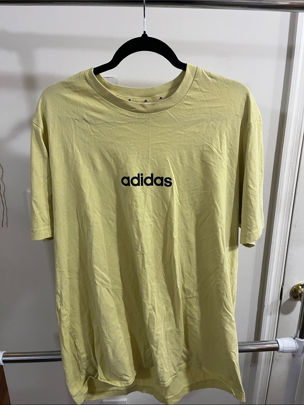 adidas Pale Yellow Logo Short Sleeve Tee
